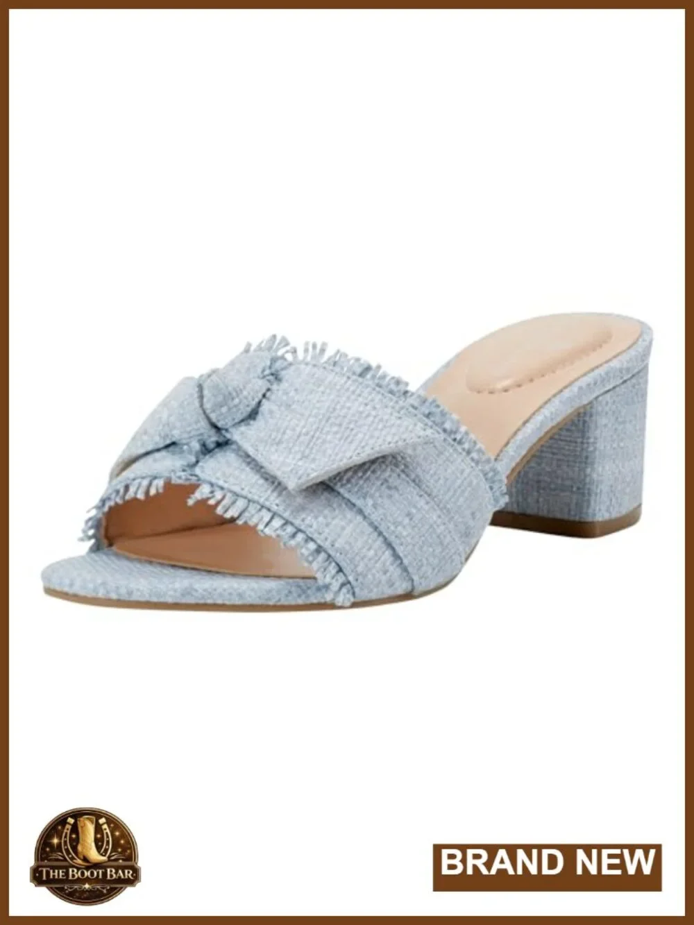 Heeled Sandals with Knot Detailing Mid-Block Heel Slip-On PU Upper